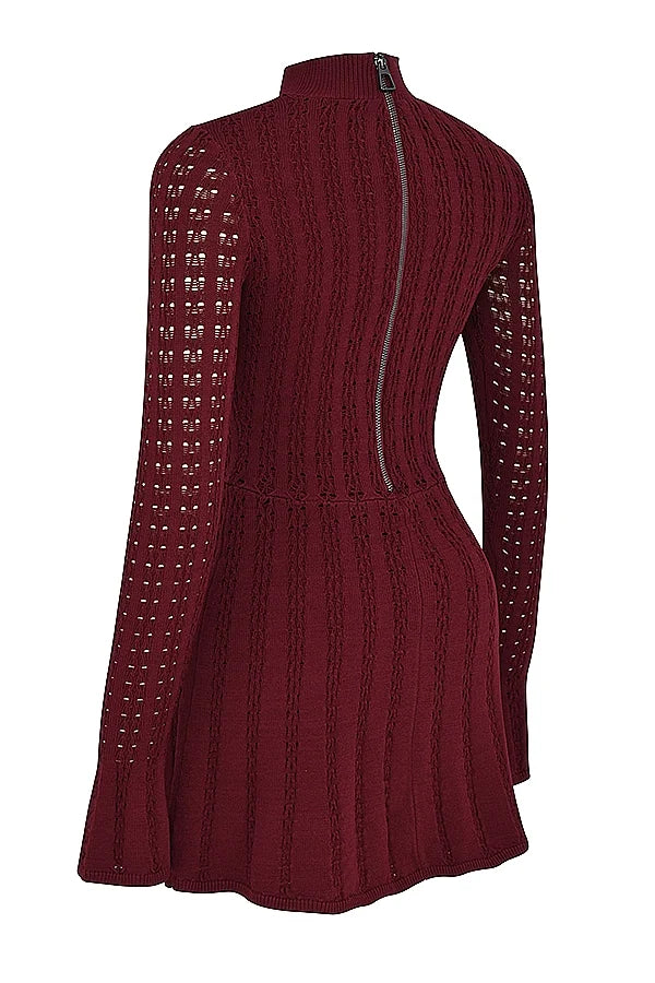 wine knit corset dress