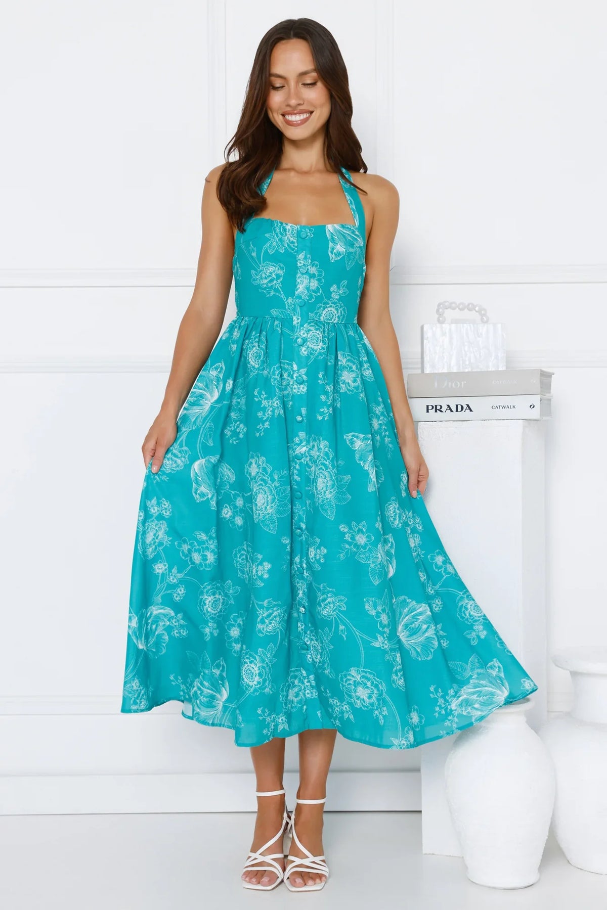 Vibrant Girl Energy Halter Midi Dress Green