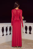 LARNA LACE LONG SLEEVE MAXI DRESS CHERRY
