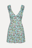 Emilia Satin Floral Mini Dress Pastel Peony