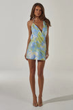 EILISH HALTER MINI DRESS LANA GREEN