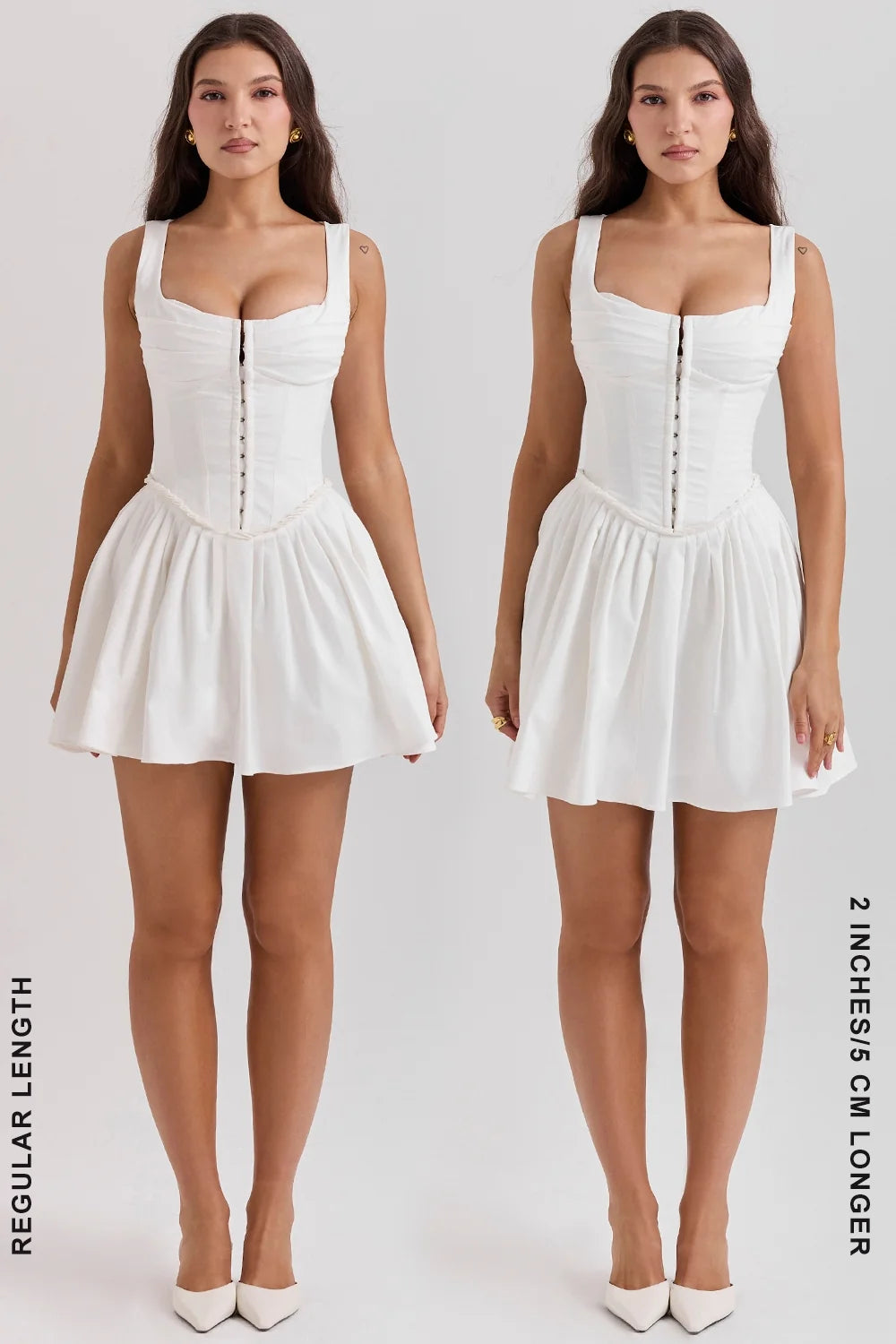 white pleated mini dress
