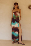 VEGA STRAPLESS MAXI DRESS VEGA CHOCOLATE