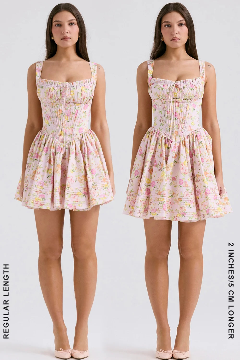 pink meadow print cotton mini dress