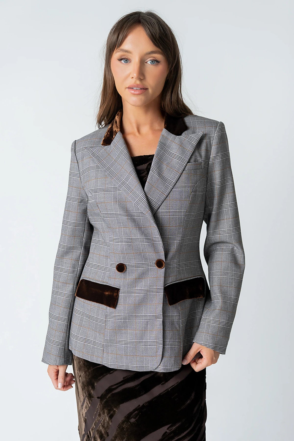 Nona Mixed Media Blazer