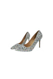 Pointed Toe Stiletto High Heels Shoes with Rhinestones