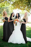 Cheap Sweetheart Orange Chiffon Long Bridesmaid Dresses Online