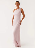 Heart Of Glass Satin Maxi Dress Pink