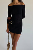 x BELLA HADID Saloon Knit Mini Dress Black