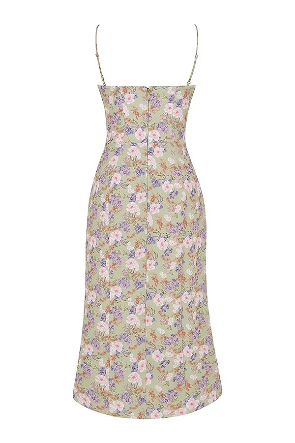 peony print midi sundress
