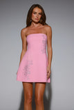 Graceful Spark Strapless Mini Dress Pink