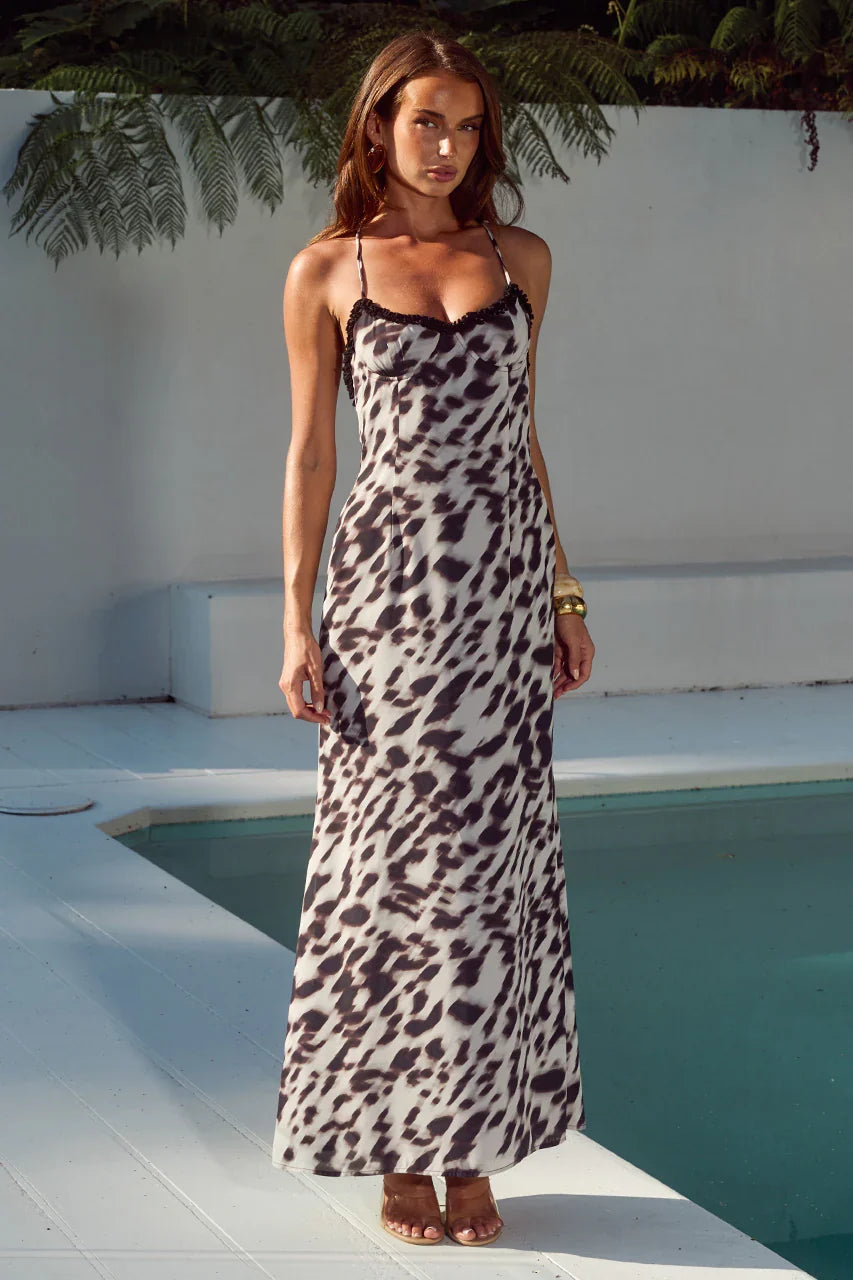MONET CROSS BACK MAXI DRESS GIANA WHITE