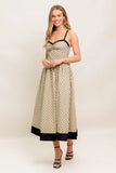 POLKA DOT PASSION MAXI DRESS TAUPE