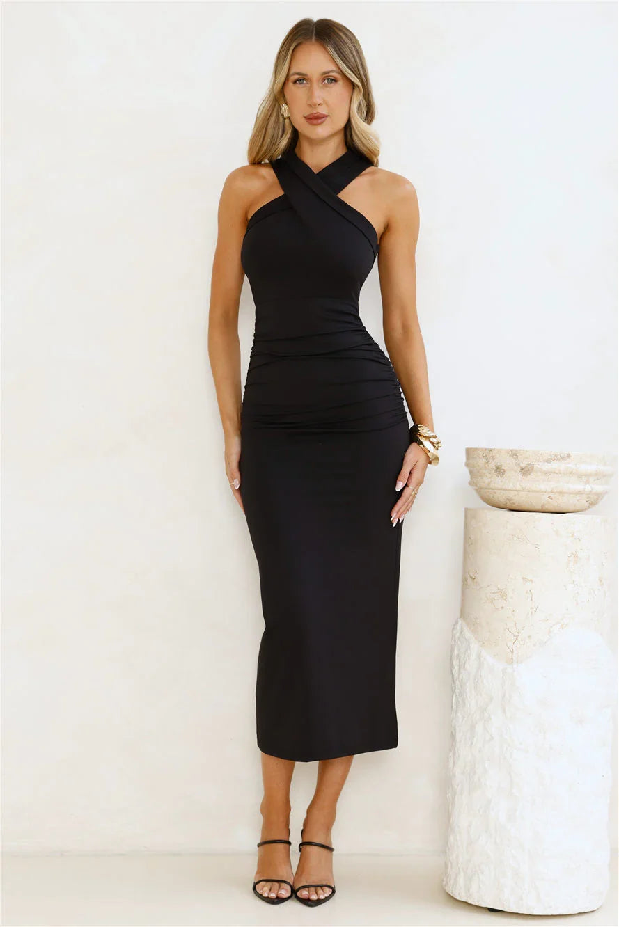 Crushing On You Midi Dress Black