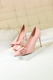 Pink Stiletto Pointy Heels with Bows