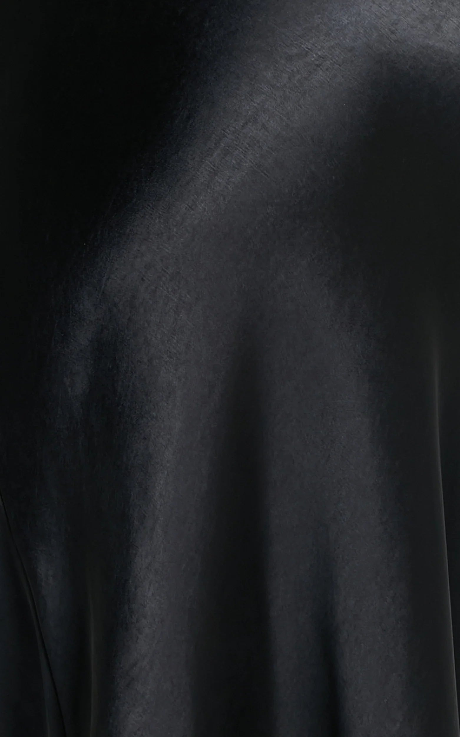 Charlita Maxi Dress Strapless Cowl Back Satin Dress in Black