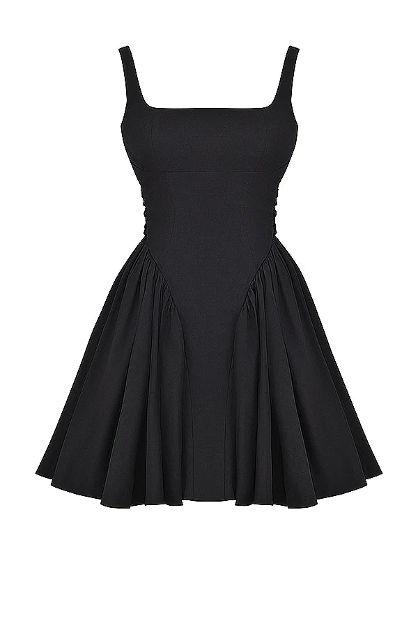 black bow mini dress