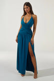 GENIA CROSS FRONT MAXI DRESS OCEAN
