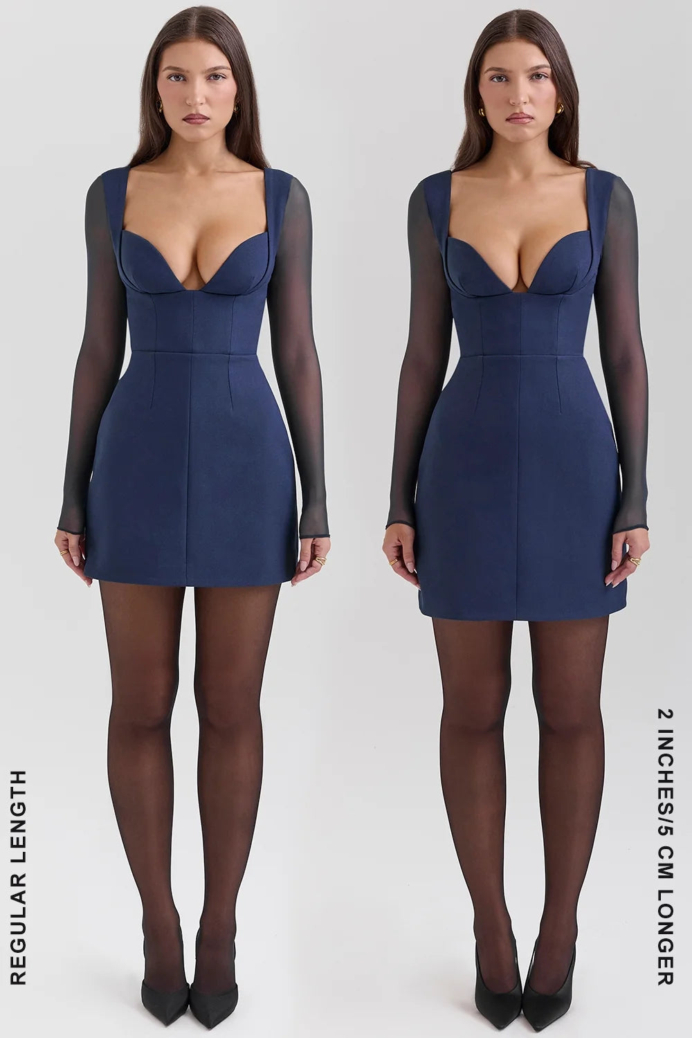 midnight stretch crepe plunge mini dress sale