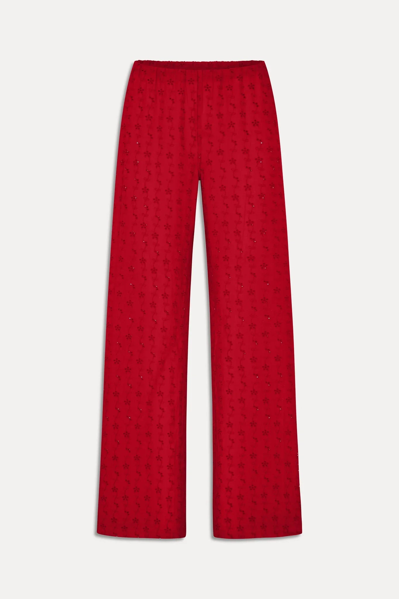 Princess Eyelet Pants Red Rose