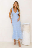 Whispering Petals Maxi Dress Blue