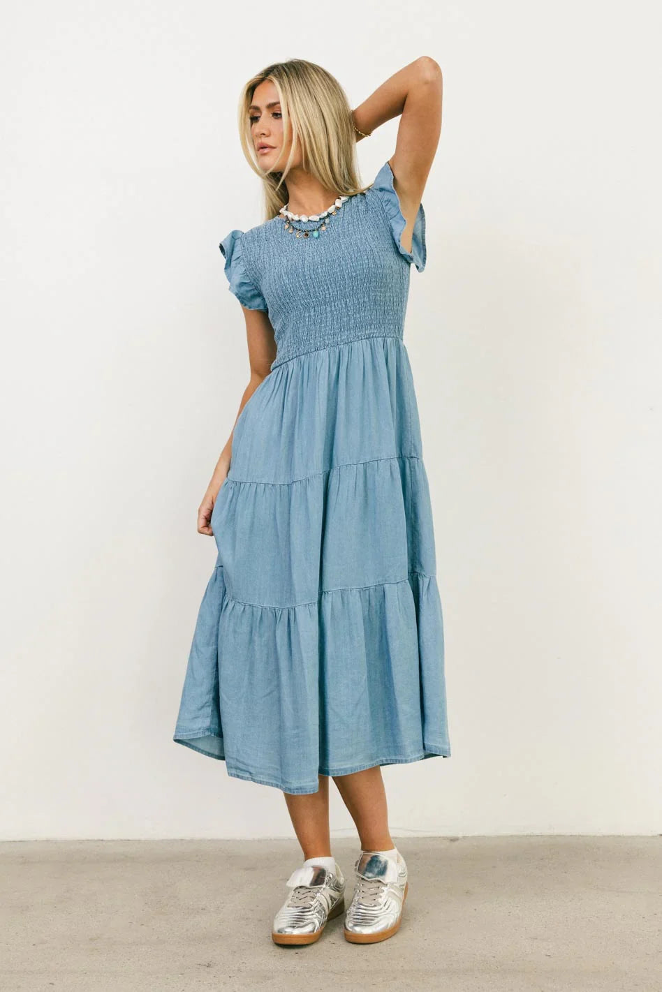 Beth Smocked Midi Dress