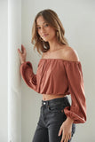 Laylah Long Sleeve Satin Top