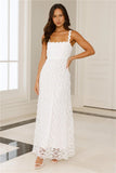 Catching Up Embroidered Maxi Dress White