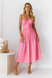Sunny Vineyards Midi Dress Pink