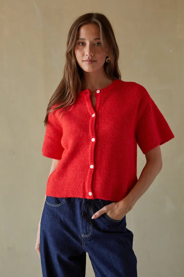 Gabriette Ribbed Knit Cardigan