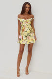 AVETA OFF SHOULDER MINI DRESS KENDALL YELLOW