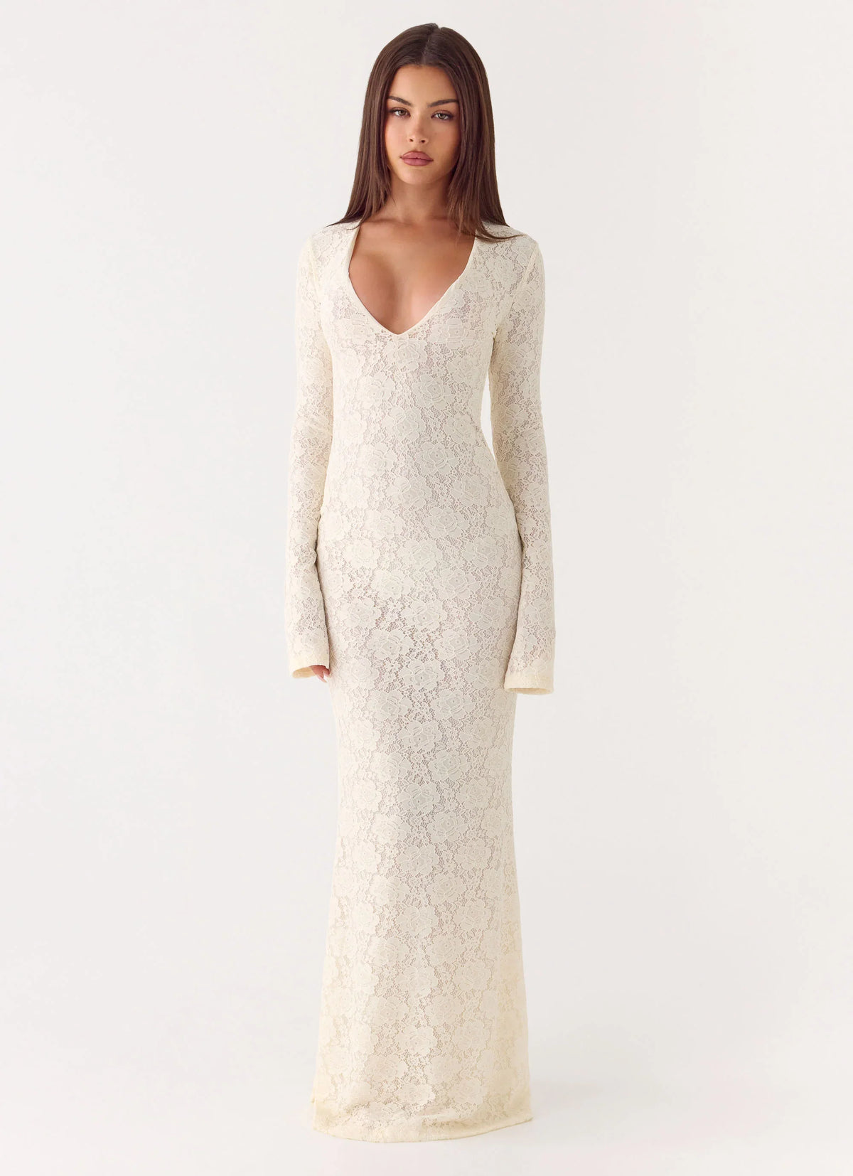 Astoria Long Sleeve Maxi Dress Ivory