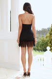 Luxe Refined Mesh Mini Dress Black