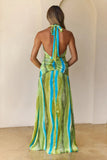 Rio Halter Maxi Dress Green