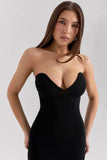 black strapless midi dress sale