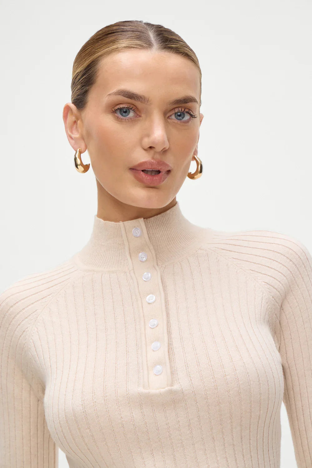 Isla Long Sleeve Mini Dress Cream