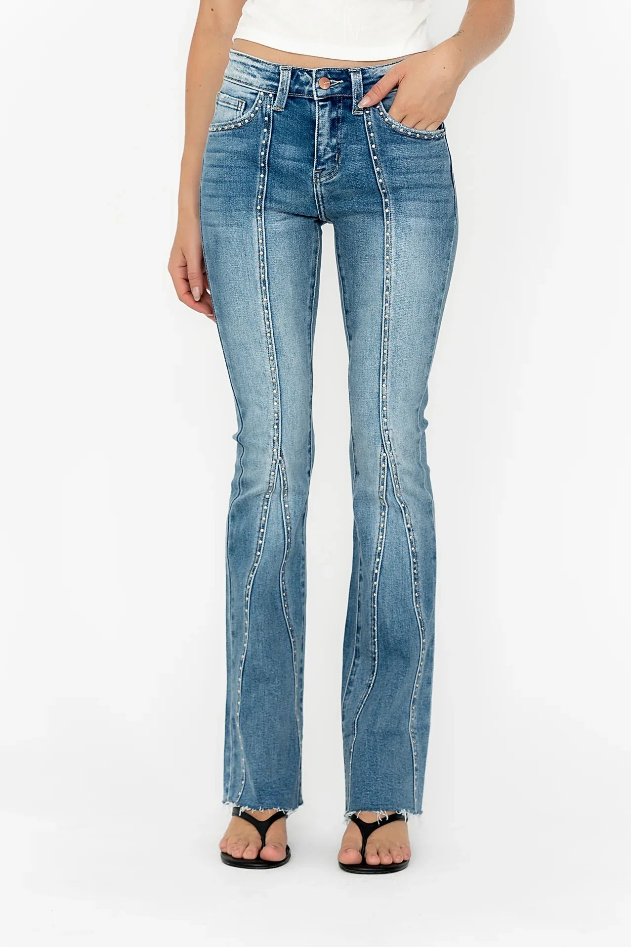 Eliza Studded Flare Jeans