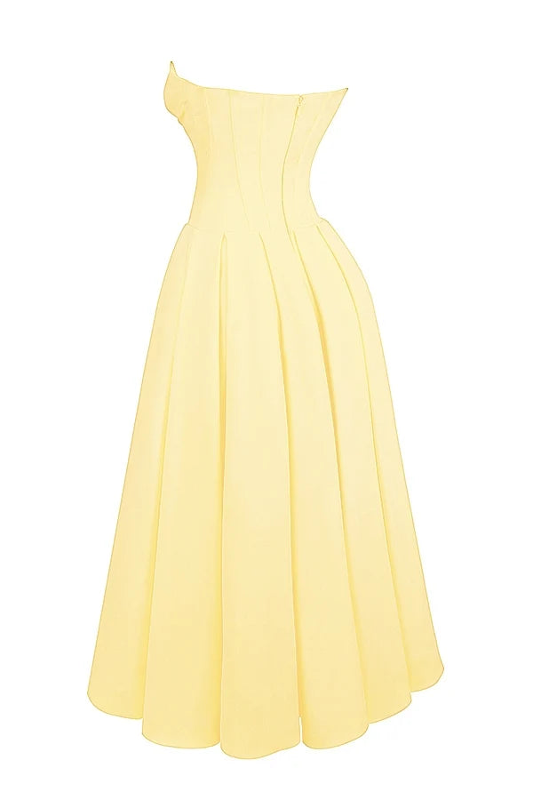 sunshine strapless tulle midi dress