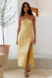 Shes Captivating Midi Dress Yellow
