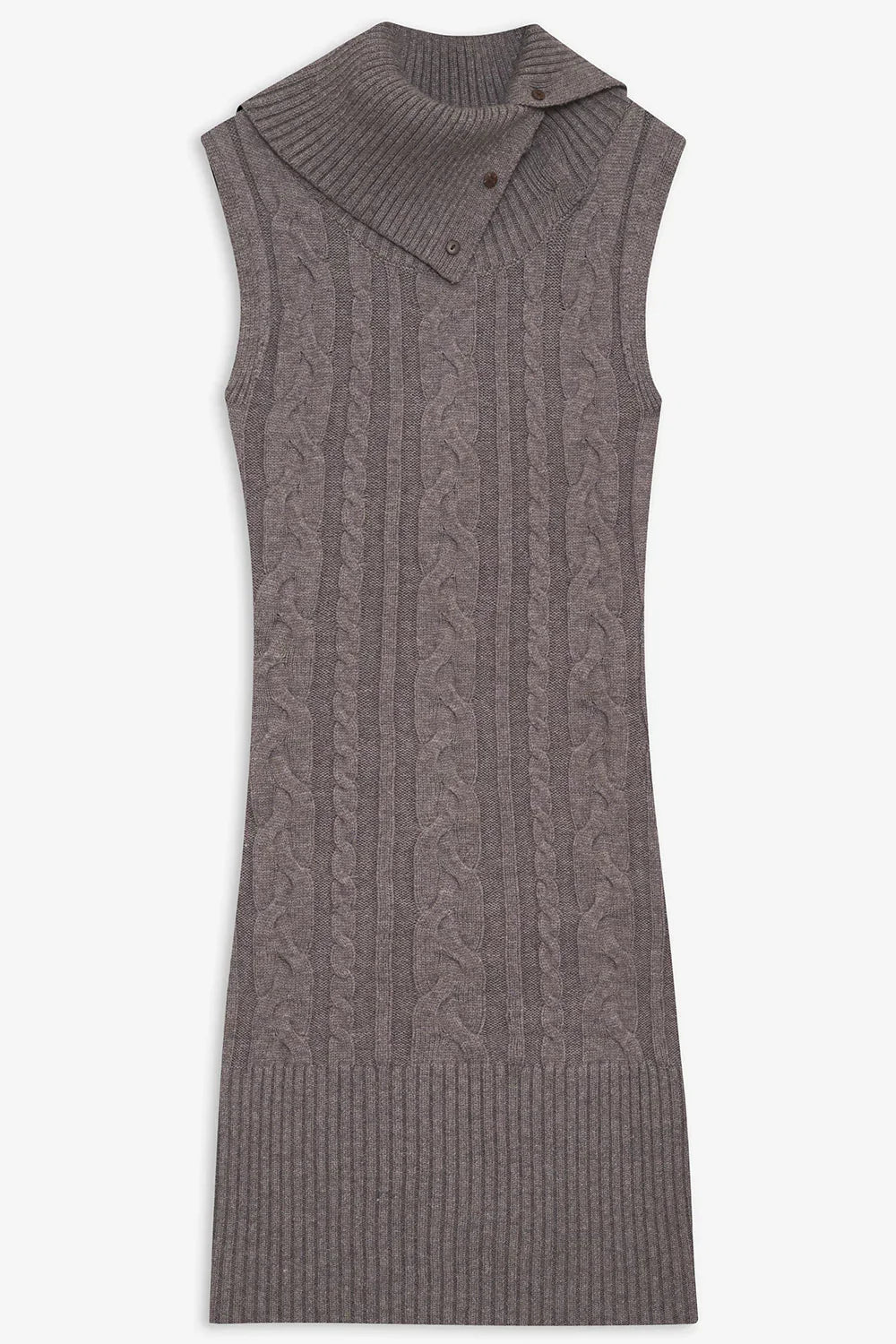 Storm Cable Cloud Knit Mini Dress Dark Pearl