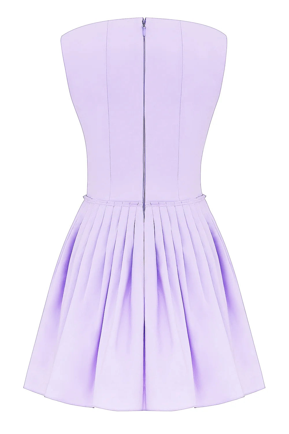 orchid pleated cotton mini dress