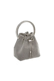 Womens Small Rhinestone Clutch Bucket Bags