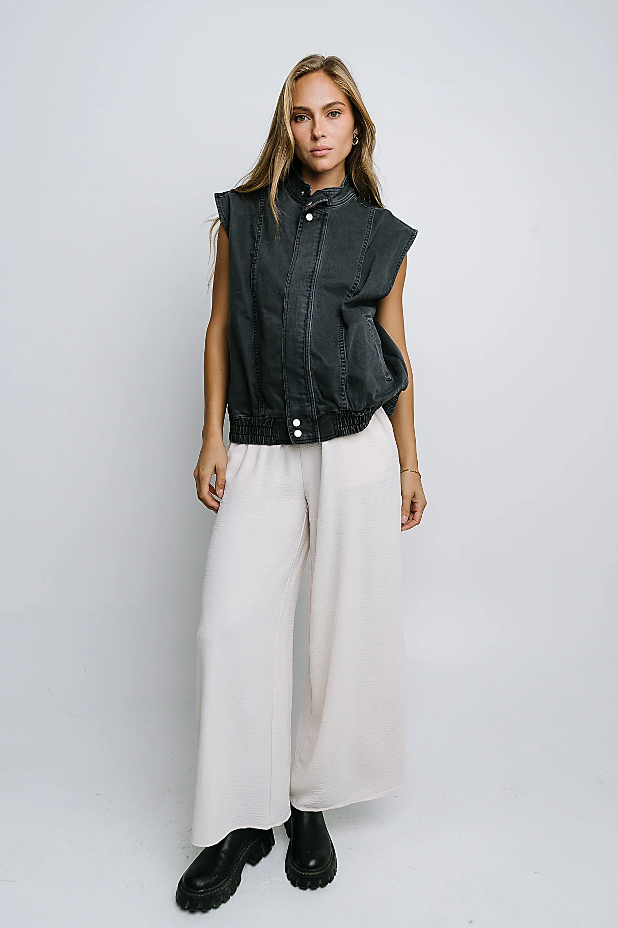Salma Wide Leg Pants in Oatmeal