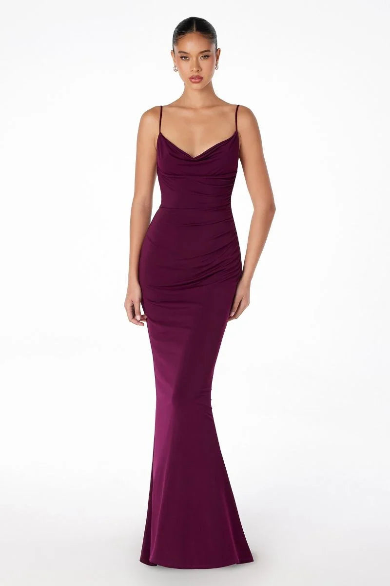 Bette Lace Back Draped Maxi Dress