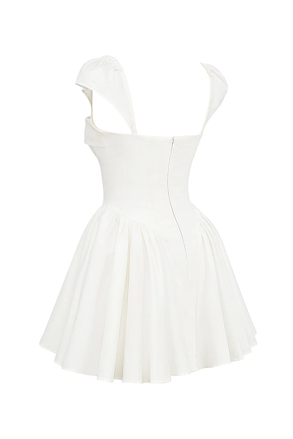 white cotton corset mini dress