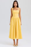apricot cotton midi sundress