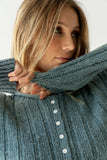 Katira Button Up Sweater in Blue