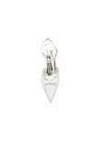 Pointed Toe Pearl Glitter Wedding Shoes With Bow