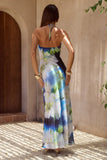 MIRAE CROSS FRONT MAXI DRESS WATERLILY BLUE
