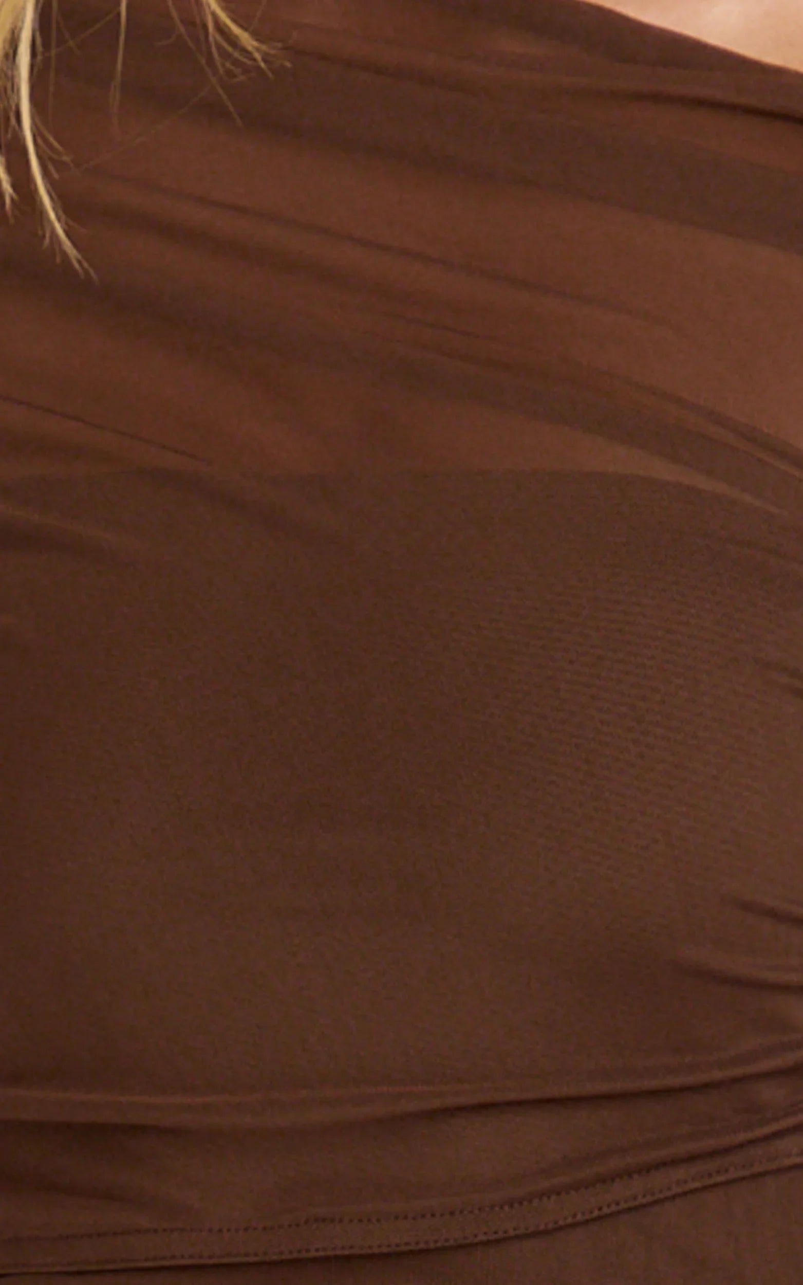 Nicolette Maxi Dress Cape Sleeve Off Shoulder Dress in Chocolate